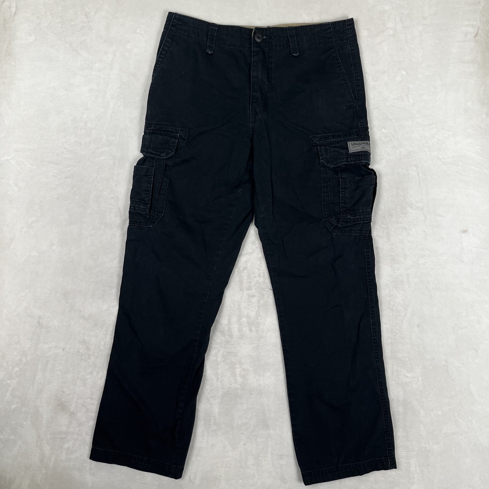 Unionbay Cargo Pants Mens 32x32 Black Regular Fit Canvas Utility Pockets Y2K